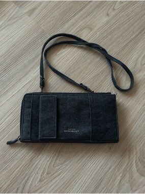 Givenchy Black Canvas Crossbody Wallet